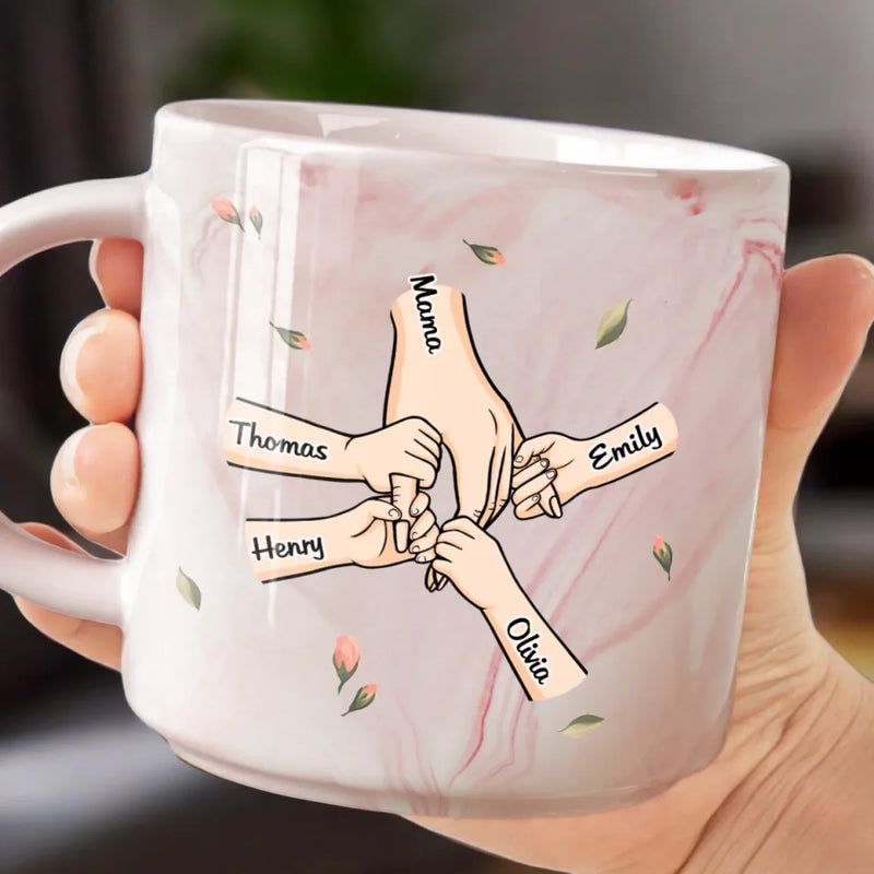 A Grandmother's Love Is Forever And Always - Family Personalized Custom Marble Mug - Mother's Day, Gift For Mom, Grandma