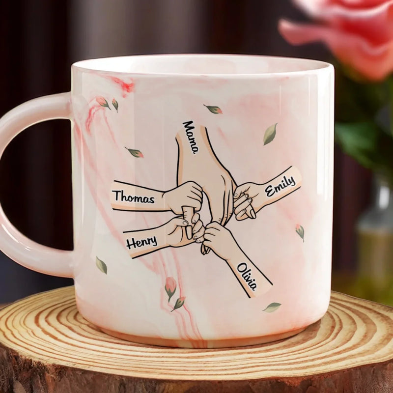 A Grandmother's Love Is Forever And Always - Family Personalized Custom Marble Mug - Mother's Day, Gift For Mom, Grandma