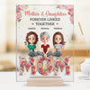 Liés à jamais, toujours aimés - Plaque rectangulaire personnalisée en acrylique pour la famille - Cadeau pour la fête des mères, maman, fille