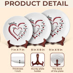 Custom Name Family Heart Gifts for Grandma - Personalized Ceramic Plate