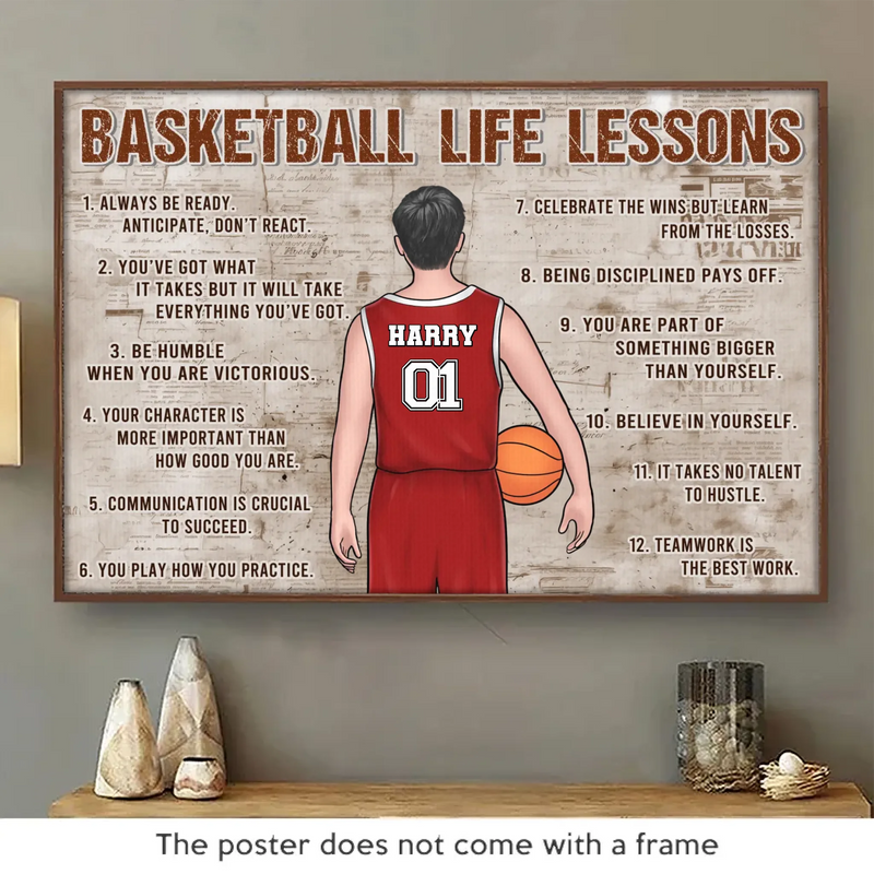 Chasing Hoops, Chasing Dreams - Personalized Custom Horizontal Poster - Gift For Basketball Players, Coaches, Sports Fans