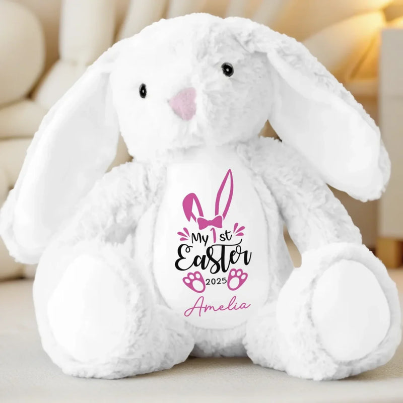 Ears Full Of Joy, Heart Full Of Love - Family Personalized Custom Easter Bunny Plush - Easter Gift For Baby Kids, Newborn Baby