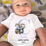 Bunny Kisses And Easter Wishes - Family Personalized Custom Baby Onesie - Easter Gift For Baby Kids, Newborn Baby