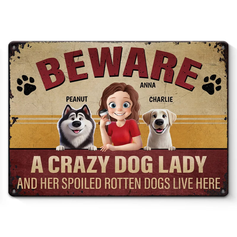 Happiness Is A Wagging Tail - Dog Personalized Custom Home Decor Metal Sign - House Warming Gift For Pet Owners, Pet Lovers