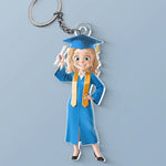 A Journey Completed, A New One Begins - Family Personalized Custom Shaped Acrylic Keychain - Graduation Gift For Family Members, Siblings, Brothers, Sisters