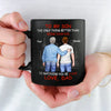 Guiding You, Watching You Grow - Family Personalized Custom Black Mug - Father's Day, Gift For Son