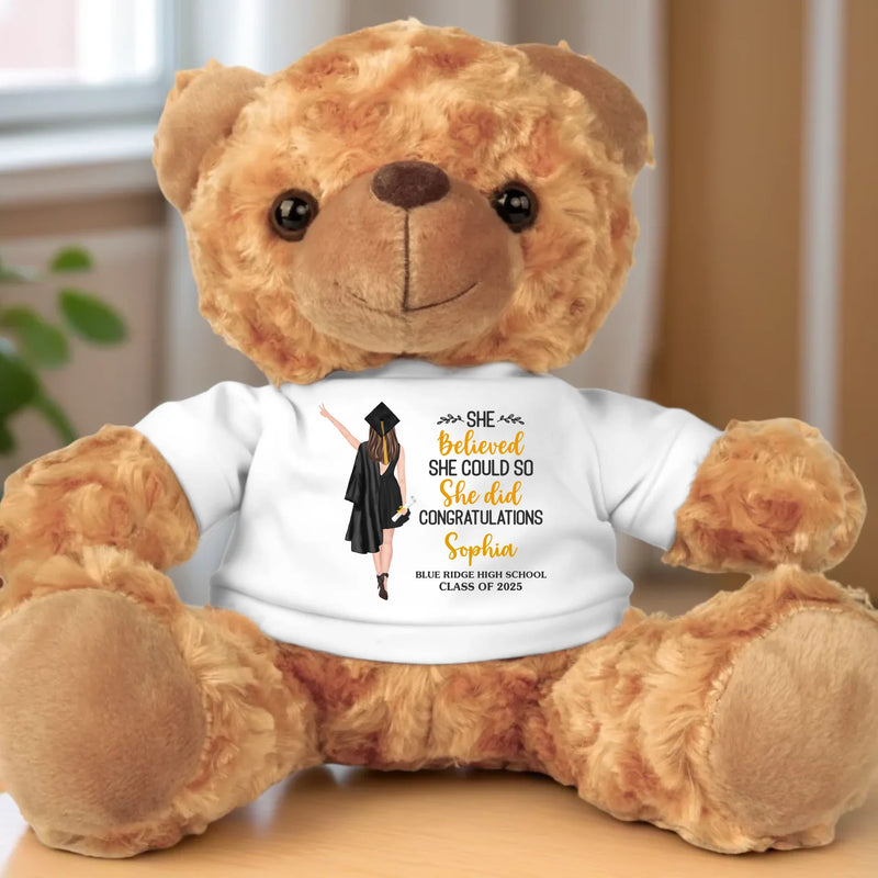 Wherever You Go, Go With All Your Heart - Family Personalized Custom Teddy Bear Plush - Graduation Gift For Family Members, Siblings, Brothers, Sisters