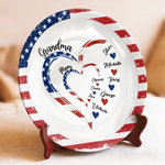 Love Woven Through Generations - Family Personalized Custom Ceramic Plate - Mother's Day, Gift For Mom, Grandma