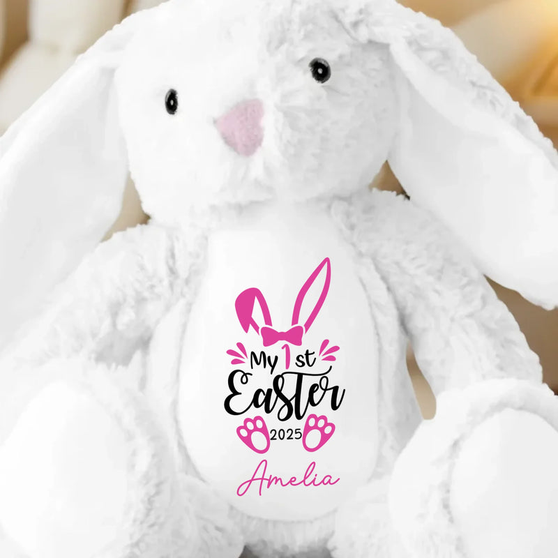 Ears Full Of Joy, Heart Full Of Love - Family Personalized Custom Easter Bunny Plush - Easter Gift For Baby Kids, Newborn Baby