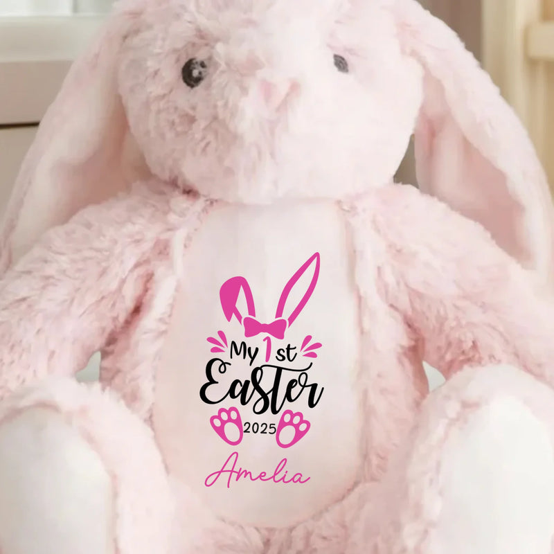 Ears Full Of Joy, Heart Full Of Love - Family Personalized Custom Easter Bunny Plush - Easter Gift For Baby Kids, Newborn Baby