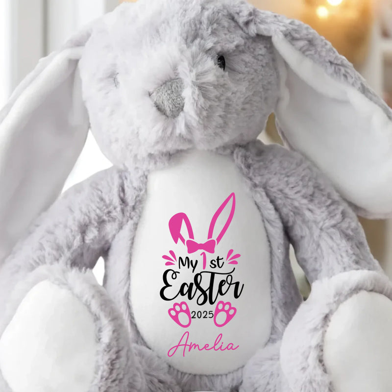Ears Full Of Joy, Heart Full Of Love - Family Personalized Custom Easter Bunny Plush - Easter Gift For Baby Kids, Newborn Baby