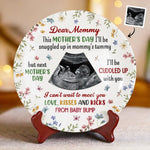 Custom Photo From My Tiny Hands To Your Big Heart - Family Personalized Custom Ceramic Plate - Mother's Day, Baby Shower Gift, Gift For New Moms