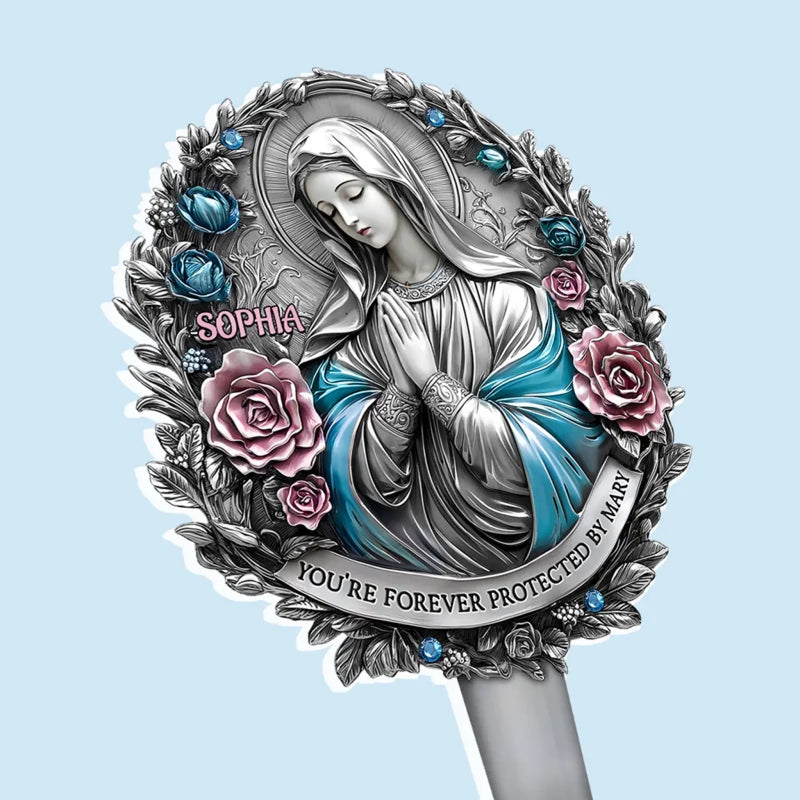 You Are Never Alone - Memorial Personalized Custom Stain Glass Style Acrylic Garden Stake - Sympathy Gift For Family Members