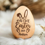 Custom Name First Easter Baby Gifts - Personalized Wooden Egg Shaker