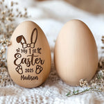 Custom Name First Easter Baby Gifts - Personalized Wooden Egg Shaker