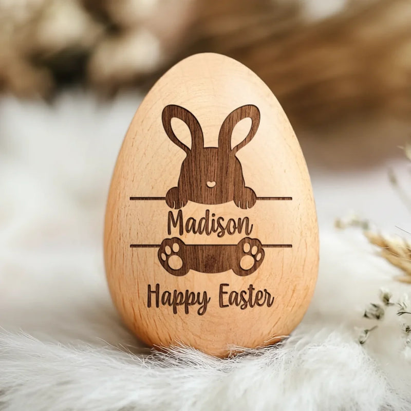 Hopping Into My First Easter - Family Personalized Custom Wooden Egg Shaker - Easter Gift For Baby Kids, Newborn Baby