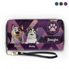 My Heart Belongs To My Pet - Dog & Cat Personalized Custom Leather Long Wallet - Gift For Pet Owners, Pet Lovers