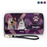 My Heart Belongs To My Pet - Dog & Cat Personalized Custom Leather Long Wallet - Gift For Dog Lovers, Cat Lovers