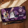 My Heart Belongs To My Pet - Dog & Cat Personalized Custom Leather Long Wallet - Gift For Pet Owners, Pet Lovers