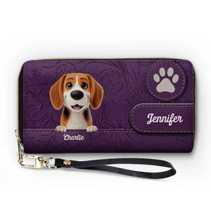 Love Begins With A Paw - Dog & Cat Personalized Custom Leather Long Wallet - Gift For Pet Owners, Pet Lovers