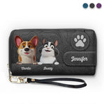 Love Begins With A Paw - Dog & Cat Personalized Custom Leather Long Wallet - Gift For Pet Owners, Pet Lovers