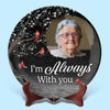 Custom Photo In Our Hearts, Your Memory Stays - Memorial Personalized Custom Ceramic Plate - Sympathy Gift For Family Members