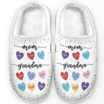 From Grandma To Mom, The Love Never Ends - Family Personalized Custom Fluffy Slippers - Mother's Day, Gift For Mom, Grandma