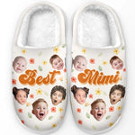 Custom Photo Mom, The Queen Of Our Hearts - Family Personalized Custom Fluffy Slippers - Mother's Day, Gift For Grandma, Mom