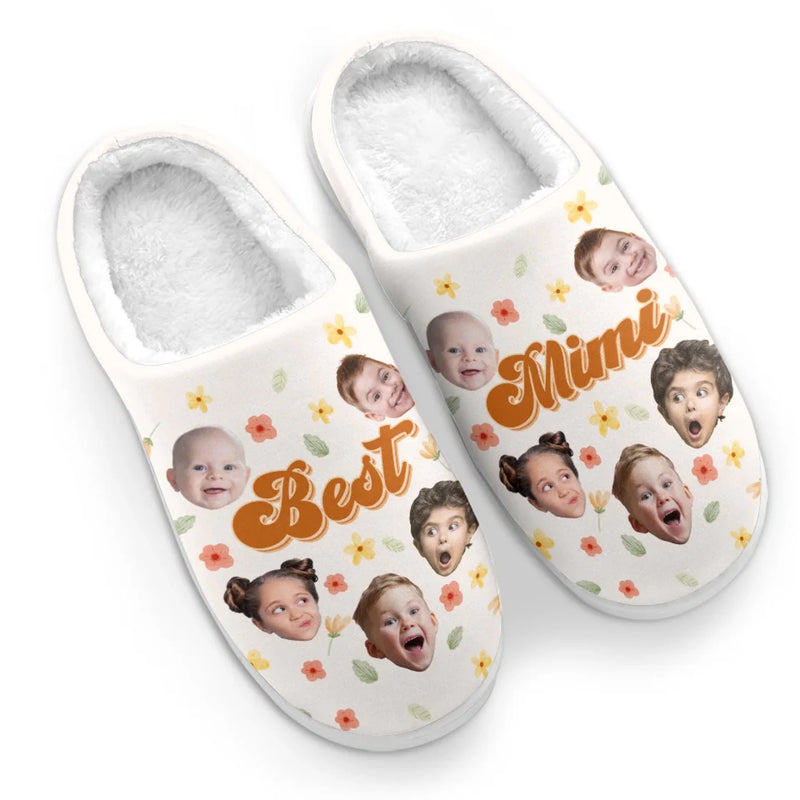Custom Photo Mom, The Queen Of Our Hearts - Family Personalized Custom Fluffy Slippers - Mother's Day, Gift For Mom, Grandma