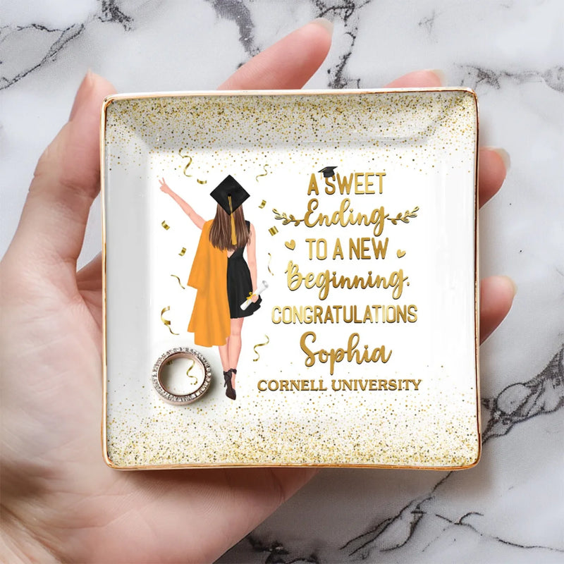 A Golden Future Begins Today - Family Personalized Custom Full-Print Jewelry Dish - Graduation Gift For Family Members, Siblings, Brothers, Sisters