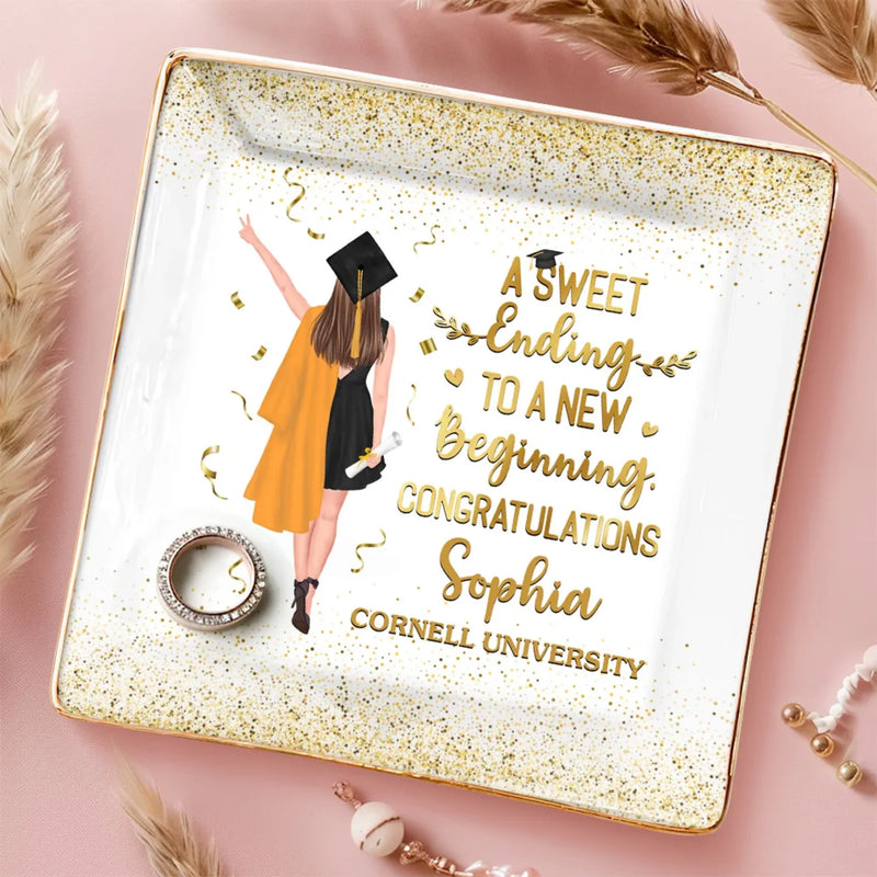 A Golden Future Begins Today - Family Personalized Custom Full-Print Jewelry Dish - Graduation Gift For Family Members, Siblings, Brothers, Sisters