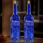 Sisters Are Different Flowers From The Same Garden - Bestie Personalized Custom Blue Bottle Lamp - Gift For Best Friends, BFF, Sisters
