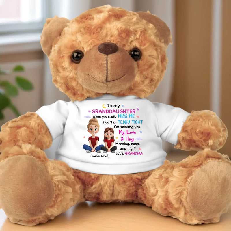 The Best Hugs Come From Grandma - Family Personalized Custom Teddy Bear Plush - Gift For Family Members