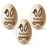 Custom Name Bunny Easter Gift - Personalized Wooden Egg Shaker