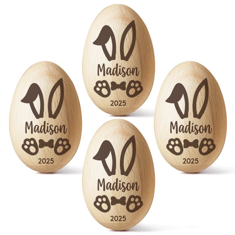 Cherishing My First Easter - Family Personalized Custom Wooden Egg Shaker - Easter Gift For Baby Kids, Newborn Baby
