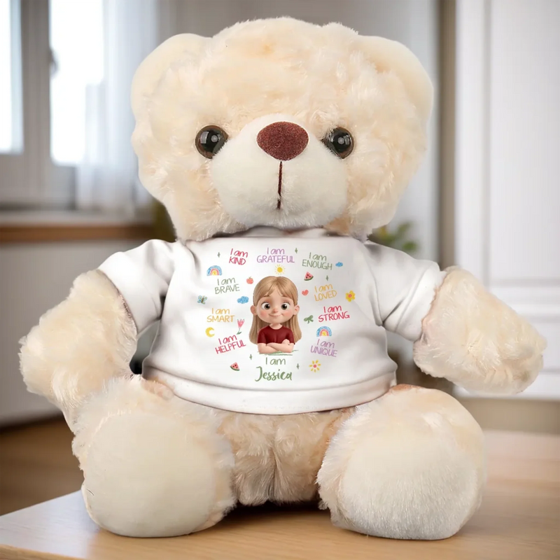 Believe In Yourself, You Are Enough - Family Personalized Custom Teddy Bear Plush - Gift For Family Members
