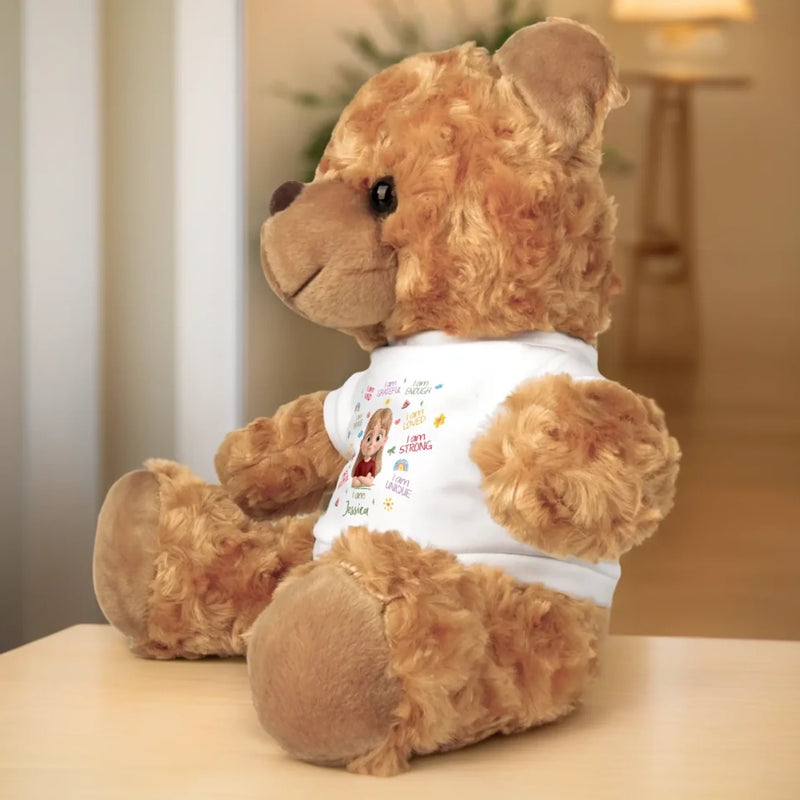 Believe In Yourself, You Are Enough - Family Personalized Custom Teddy Bear Plush - Gift For Family Members