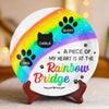Cherished Paws, Eternal Love - Memorial Personalized Custom Ceramic Plate - Sympathy Gift For Pet Owners, Pet Lovers