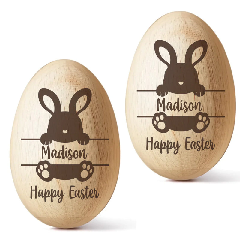 Hopping Into My First Easter - Family Personalized Custom Wooden Egg Shaker - Easter Gift For Baby Kids, Newborn Baby