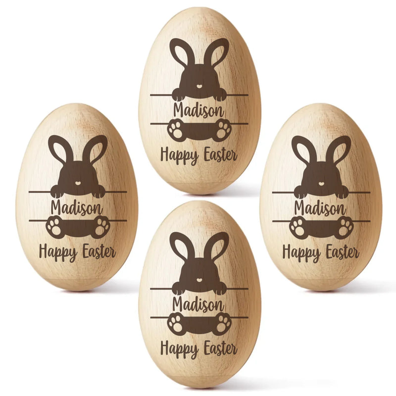 Hopping Into My First Easter - Family Personalized Custom Wooden Egg Shaker - Easter Gift For Baby Kids, Newborn Baby