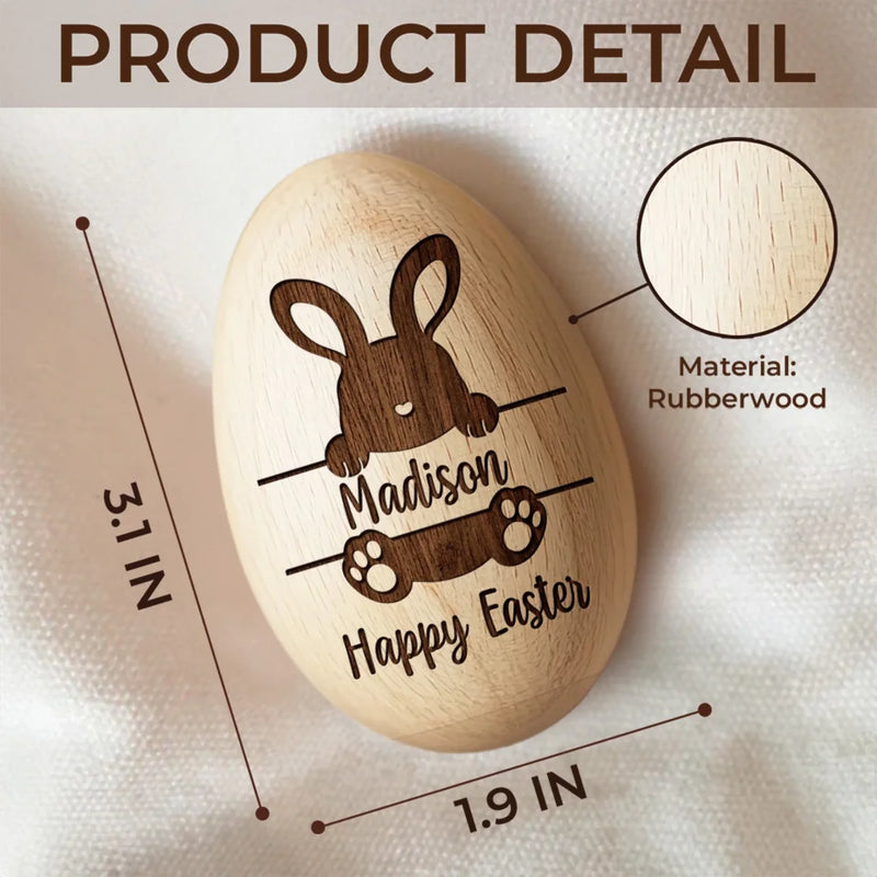 Hopping Into My First Easter - Family Personalized Custom Wooden Egg Shaker - Easter Gift For Baby Kids, Newborn Baby