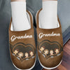 Love Grows In Grandma’s Heart - Family Personalized Custom Fluffy Slippers - Mother's Day, Gift For Mom, Grandma