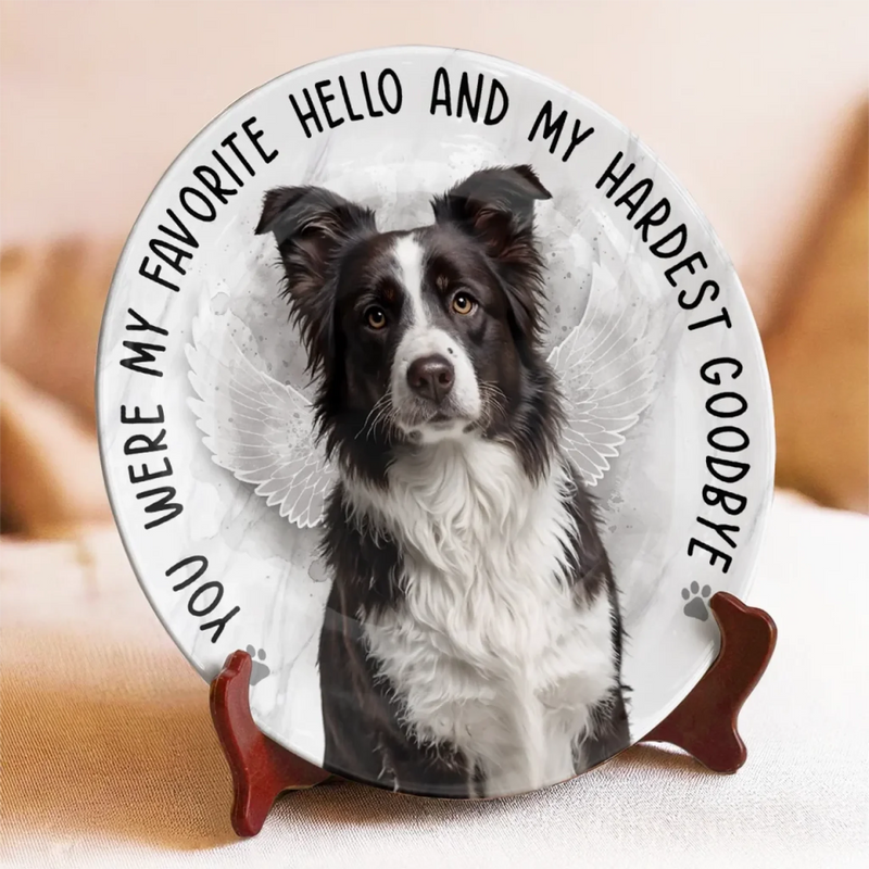 Custom Photo In My Heart, You Live On - Memorial Personalized Custom Ceramic Plate - Sympathy Gift For Pet Owners, Pet Lovers
