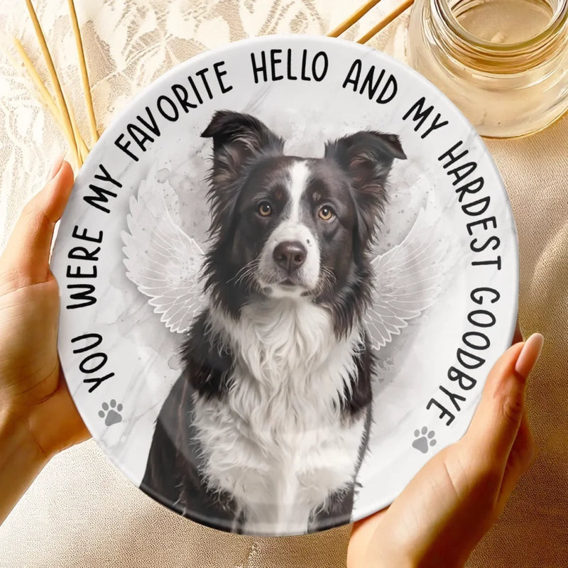 Custom Photo In My Heart, You Live On - Memorial Personalized Custom Ceramic Plate - Sympathy Gift For Pet Owners, Pet Lovers