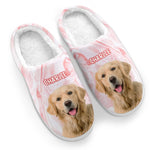 Custom Photo Cozy Feet, Happy Heart - Dog & Cat Personalized Custom Fluffy Slippers - Mother's Day, Gift For Dog Lovers, Pet Owners