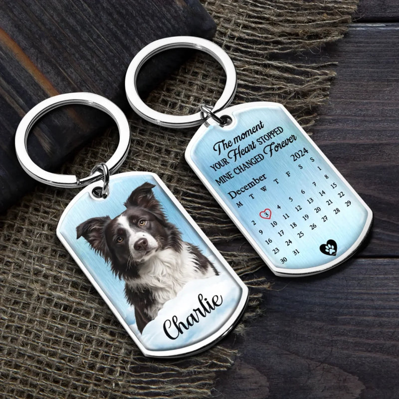 Custom Photo Your Paw Prints Are Etched In My Soul - Memorial Personalized Custom Keychain - Sympathy Gift For Pet Owners, Pet Lovers