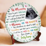 Custom Photo Tiny Kicks, Big Love For Mommy - Family Personalized Custom Ceramic Plate - Mother's Day, Baby Shower Gift, Gift For First Mom