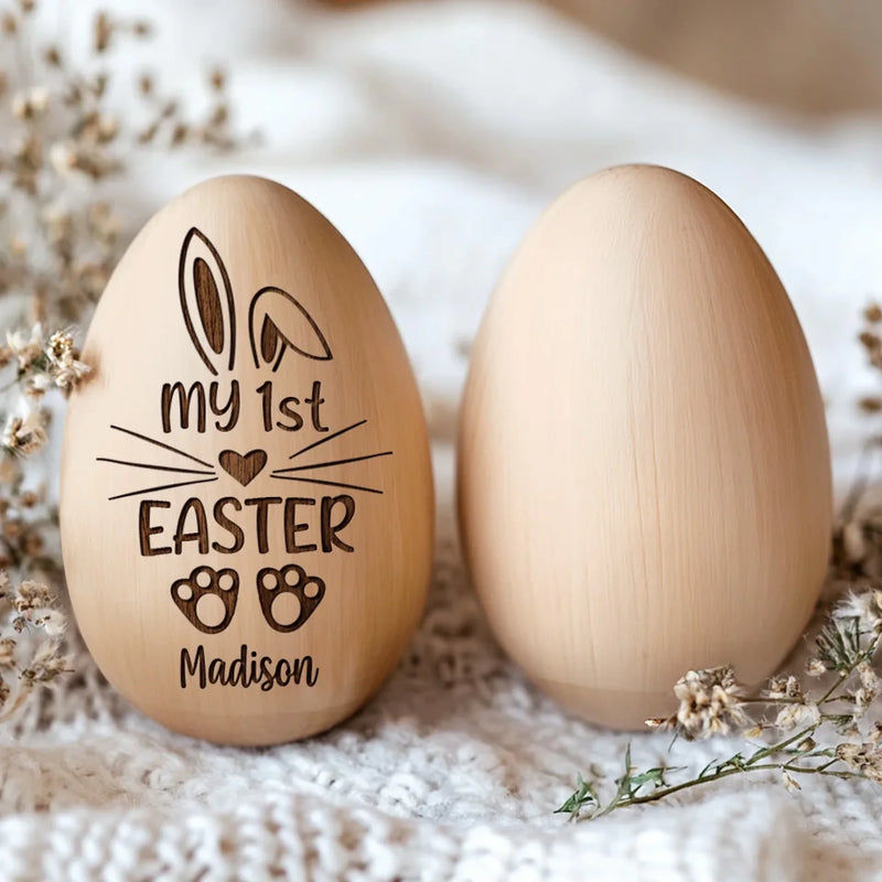 A Special Easter Memory - Family Personalized Custom Wooden Egg Shaker - Easter Gift For Baby Kids, Newborn Baby