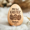 First Easter, Forever Treasured - Family Personalized Custom Wooden Egg Shaker - Easter Gift For Baby Kids, Newborn Baby