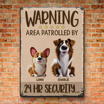 Custom Name Dog Security Gifts for Dog Lovers - Personalized Metal Sign